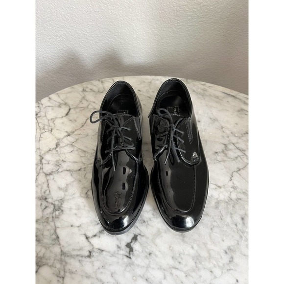 Pronto Uomo Mens Vegan Patent Leather Oxford Loafers Size 9 D - Picture 2 of 7